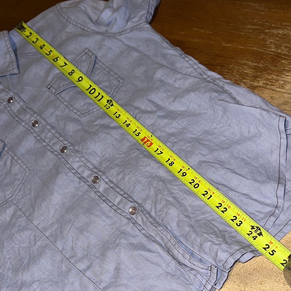 Sundance 100% Linen Snap Button-Up Shirt - Picture 5 of 9